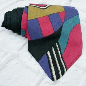 Isaco Necktie Mens 100% Silk 4" Wide 56" Long USA